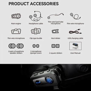 Auriculares <span class=keywords><strong>Bluetooth</strong></span> TWS para <span class=keywords><strong>Cascos</strong></span> de Motocicleta, Intercomunicador Impermeable con Cancelación de Ruido, Auriculares Inalámbricos para Casco - Product Image 5