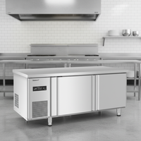Réfrigérateur commercial XUECUN PLD-12N2(HB) à 2 portes, en acier inoxydable, pour comptoir de cuisine, congélateur pour restaurant