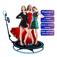 Logo personalizzato Revolve Selfie 360 gradi Spin videocamera Photobooth Machine Led Ring Light Automatic Rotating 360 Photo Booth