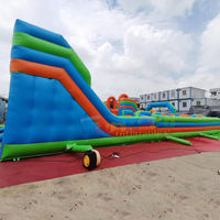 Parcours d'obstacles gonflable géant Funland pour enfants, château gonflable extérieur à usage commercial, capacité 500 kg, matériau PVC portable