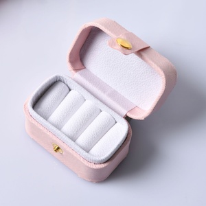 Hot Sale <b>Mini</b> PU Leather Snap Earring Ring Storage Customized Logo Portable Travel Unfolded 6.5*4.5*4cm Rectangle Case Made <b>PC</b> - Product Image 2