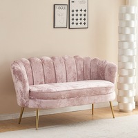Chaise de canapé en velours vert rose classique moderne avec pieds en métal doré pour bureau salon bar hôtel-vente en gros de meubles de maison