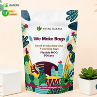 Sachet refermable personnalisé avec fermeture éclair, réutilisable, résistant à l'humidité, pour aliments pour animaux de compagnie, nouilles, collations et poudre d'assaisonnement
