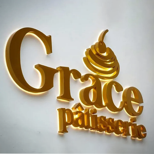 Brushed Bronze LED thư dấu hiệu kinh doanh Backlit Logo dấu hiệu với Patina kết thúc cho các cửa hàng cổ điển - Product Image 3