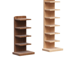 رفوف كتب متعددة الوظائف مصنوعة من خشب الصنوبر ومطلية للتعليق على الحائط لتزيين المنزل - Product Image 2