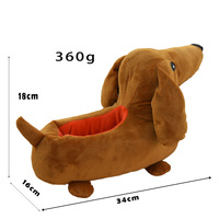 Pantoufles en peluche d'animaux de maison mignons pour hommes et femmes Design pantoufles en peluche d'hiver floues antidérapantes teckel