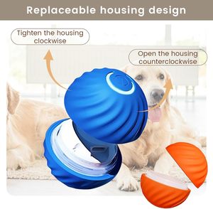 Balle interactive intelligente USB TPR pour chien, qui bouge, rebondit et saute, simple, écologique, petite, active, bleue/orange - Product Image 2