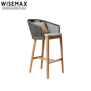 Meilleures ventes de tabourets confortables et luxueux Chaises de <span class=keywords><strong>bar</strong></span> Hôtel 5 étoiles <span class=keywords><strong>en</strong></span> bois de <span class=keywords><strong>teck</strong></span> Salon de jardin <span class=keywords><strong>en</strong></span> plein air Salle à manger Chaises de <span class=keywords><strong>bar</strong></span> tabouret haut - Product Image 3