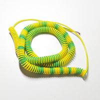 Revestimiento de PU personalizado para 3m, 5m, núcleo único, 2.5mm2, 4 mm2, espiral de cable de alimentación en espiral amarillo-verde