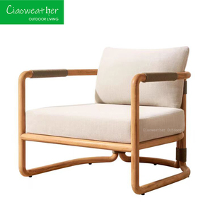 Patio Sofá de madera Patio Ocio al aire libre Juego de sofás de jardín de madera de teca - Product Image 3