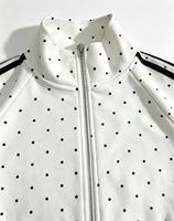 Veste de survêtement zippée à pois pour homme, col montant, manches rayées, décontractée, sportive, manteau d'extérieur