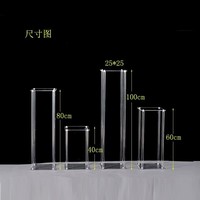 Support floral de mariage en acrylique, carré géométrique, marqueur de chemin, accessoires de décoration de table festifs multi-niveaux pour salle de banquet
