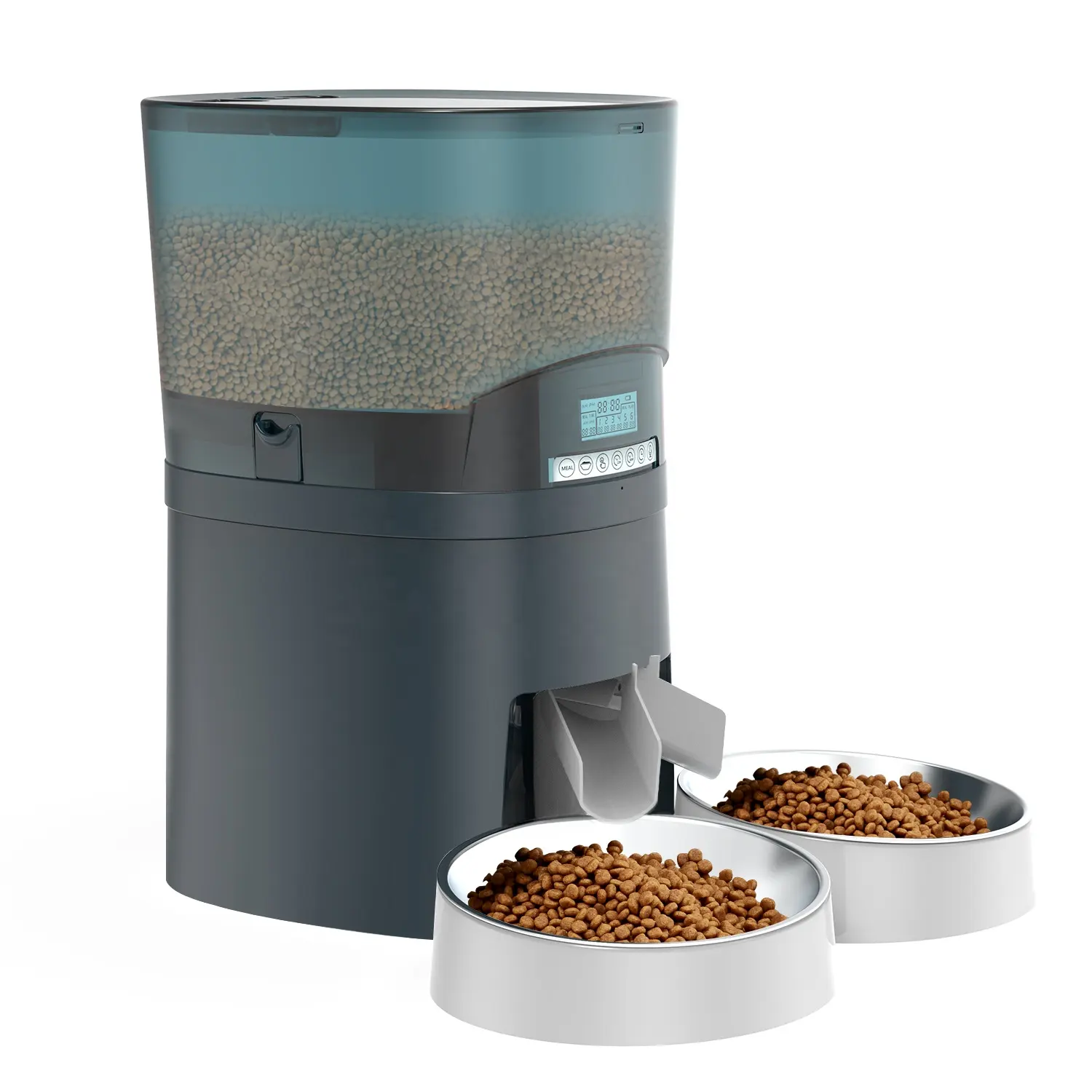 Automatic Pet feeder with Two-Way Splitter and Double Bowls Pet Feeder Smart for Dogs Cats