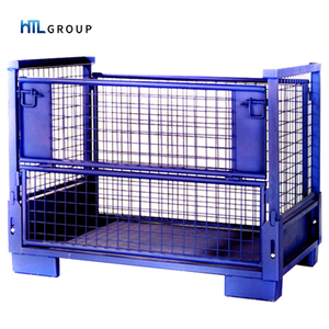 Heavy duty warehouse storage transport powder coated metal pallet mesh wire container