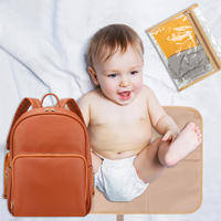 Sac à dos à couches pour bébé en cuir végétalien havane de haute qualité de créateur personnalisé Sacs à couches les plus récents (anciens)