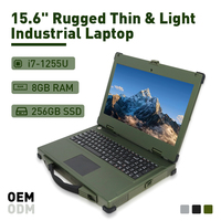 Ordinateur portable robuste et léger de 15,6 pouces, processeur Intel Core i7-1255U 12e génération, 8 Go de RAM, 256 Go de SSD, écran haute luminosité, ordinateur portable industriel