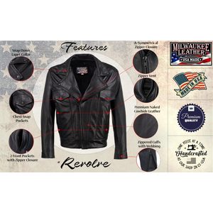 2025 cuir USA MADE veste de moto en cuir ventilé de qualité supérieure pour hommes noir MLJKM5008 - Product Image 3