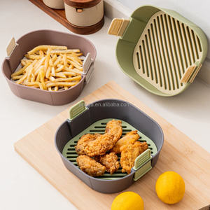 Revêtements de panier de friteuse à air en silicone réutilisables Rectangle Carré Rond Plaque de cuisson antiadhésive Plats et casseroles sans danger pour les aliments pour Airfryer - Product Image 3