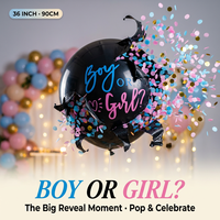 Ballons noirs géants pour révélation du sexe, confettis 100% latex écologiques, décorations de fête, fournitures pour Halloween et Noël