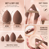 Ensemble de 46 outils de beauté de luxe, grand ensemble de pinceaux de maquillage, éponges de maquillage, pinceaux pour le visage, les yeux, le fard à joues, la poudre, etc.