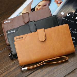 Baellerry <b>Men's</b> <b>Wallet</b> PU Leather Multifunctional Clutch Bag With Zipper Dark Brown Business Style - Product Image 3