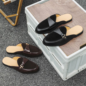 <b>Summer</b> Plus Size Breathable Slip <b>Slippers</b> Men's Europe and the United States British Light Luxury No Heel One Kick Men's Shoes - Product Image 2