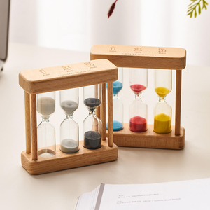 Timer 3 in 1 da 1-3-5 <span class=keywords><strong>Minuti</strong></span> in Vendita, Piccola Clessidra in Legno con Cornice in Vetro Colorato, Timer Creativo per Bambini, Ornamento - Product Image 4