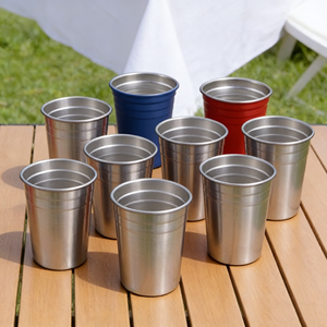 Tasse à bière personnalisée 350 ml à paroi simple, en acier inoxydable SS304, revêtement poudré, gobelet métallique 12 oz, tasse à bière 20 oz, logo laser - Product Image 1