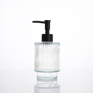 Botol Dispenser sabun kaca isi ulang 320ml dengan pompa tekan untuk sampo Lotion Gel Mandi Hotel penggunaan Spa dan kamar mandi - Product Image 5