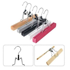 Colgador de ropa de madera con pinza para faldas y extensiones de peluca, organizador de armario multicolor, con logotipo personalizado - Product Image 3
