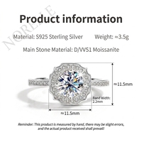 Usine prix de gros Moissanite anneaux pas cher prix Fine Jewelry 925 argent Moissanite bague de mariage géométrique bague en diamant