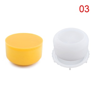 Stampo per barattolo di stoccaggio di 2 dimensioni stampo rotondo in Silicone per tazza di candela con coperchio per resina in gesso - Product Image 4