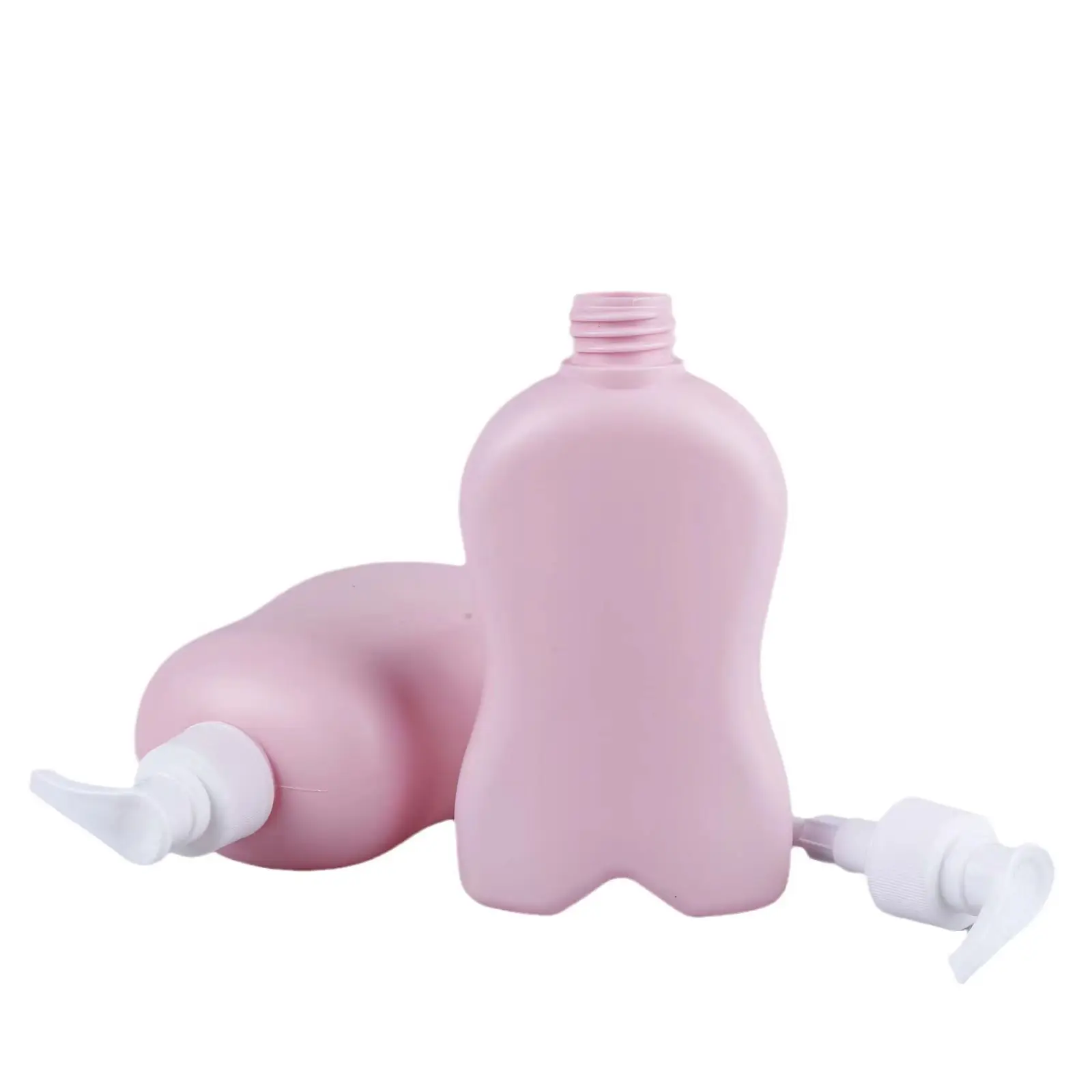 Matte Green Pink HDPE Plastic Cosmetic Packaging Custom Luxury Hotel Squeeze Empty Body Lotion Shampoo Bottle 200ml 300ml 500ml