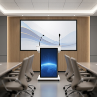 Panel de visualización frontal para podio de conferencias inteligente personalizado con pantalla táctil superior opcional para señalización digital LCD en salas de ceremonias de premiación interiores