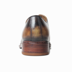Bespoke Smoked Olive Patina Leather <strong>Shoes</strong> | High-Gloss Mirror Finish <strong>Men</strong> <strong>Tuxedo</strong> <strong>Shoes</strong> Real Leather Sole Italian Calfskin - Product Image 5
