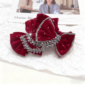 Vintage Elegant Black and Red Bowknot Hair Claw <b>Clip</b> Light Luxury Niche Design Women's Trendy Hair Claw <b>Clips</b> Wholesale Headwear - Product Image 4