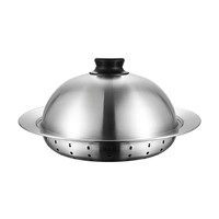 Usine d'origine Cuisine Restaurant Hôtel Fruits de Mer Acier Inoxydable 24-28cm Couvercle Alimentaire Marmite Cuiseur Vapeur Rack avec Couvercle