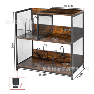 Rak Piringan Hitam Tiga Tingkat dari Logam dengan Platform Turntable, Rak Penyimpanan dengan Sekat yang Dapat Disesuaikan, Dapat Menampung hingga 300 Piringan Hitam LP - Product Image 3