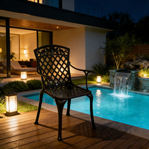 Waterproof Aluminum <strong>Garden</strong> Chairs - Eco-Friendly Outdoor <strong>Seating</strong> for Villa Owners <strong>with</strong> Armrests - Product Image 3