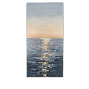 Hand Painted Oil Painting Rectangle Black <b>Frame</b> Impressionism Modern Art Entryway Living Room <b>Wall</b> Decor Vertical Hanging - Product Image 5