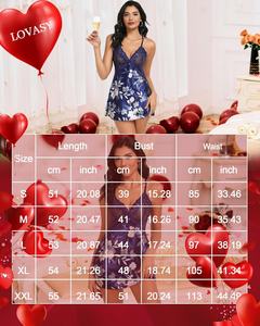 Lovasy ODM 中国女式性感娃娃装内衣短款缎面睡裙可调节细肩带内衣 V 领蕾丝 7 天 - Product Image 6