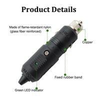 Adaptateur de prise allume-cigare pour voiture 12-24V, prise mâle 10A 250V, fusible en verre à action rapide, indicateur LED sans fil