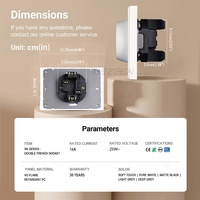 Installation facile, prise murale double française élégante au toucher doux, norme européenne, avec panneau en PC ignifuge, 250V 16A