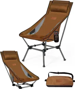 제조 업체 더블 야외 캠핑 하이 백 접이식 달 의자 접이식 휴대용 금속 피크닉 의자