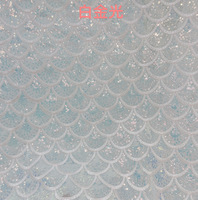 Tissu à paillettes effet écailles de sirène, tissu à paillettes irisé, tissu en maille brodé pour robe de fille, vêtements, cosplay, vente en gros