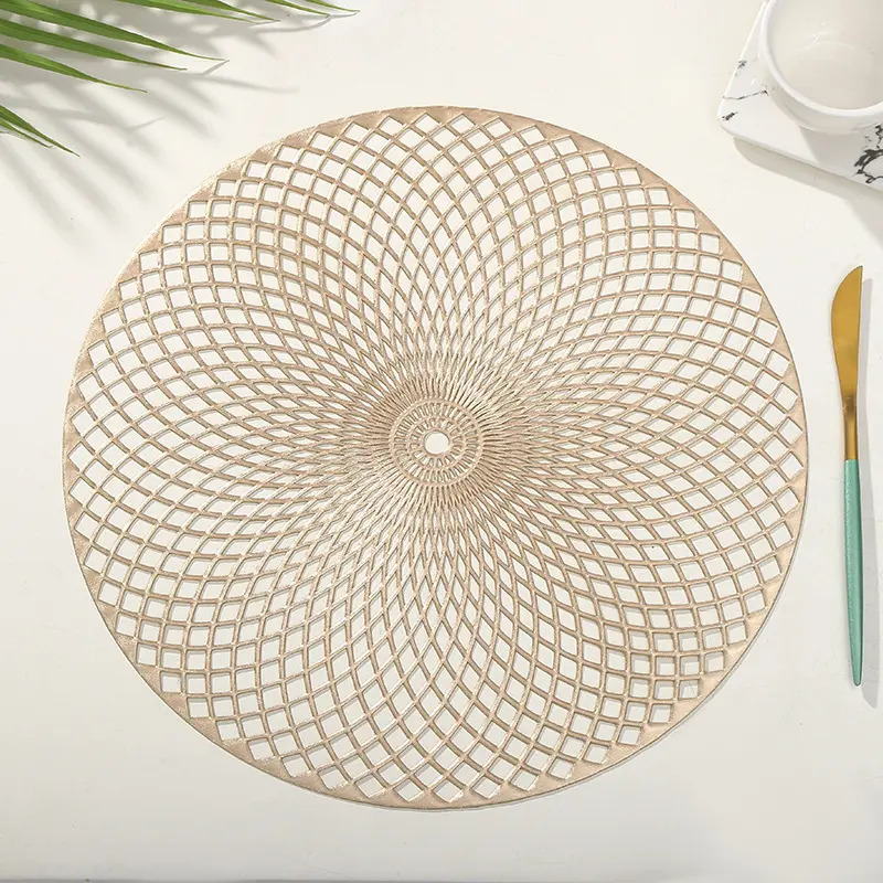 Stuoie per tavoli rotondi impermeabili in pelle in PVC di lusso più popolari occidentali