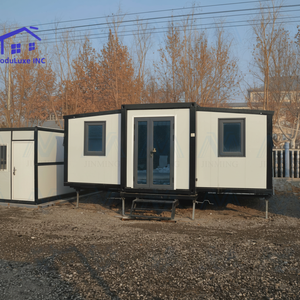 บ้านคอนเทนเนอร์ขนาด 20 ฟุต แบบขยายได้ สองห้องนอน หนึ่งห้องนั่งเล่น พร้อมหน้าต่างและประตูอลูมิเนียมแบบกันความร้อน - Product Image 1