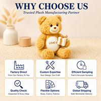 Ours en peluche personnalisé à marque privée avec applique en fourrure bouclée, yeux brodés et ventre brodé, pour les boutiques de cadeaux