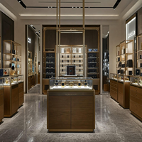 Présentoir de parfum haut de gamme M & S Armoire en verre trempé Design d'intérieur Vitrine murale en bois noir Présentoir de parfum pour magasin