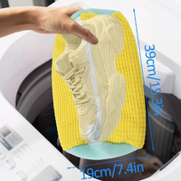 Sac à linge pour chaussures, sac de lavage pour baskets en nylon avec fermeture éclair, réutilisable, coloré, pour machine à laver, chaussures de tennis